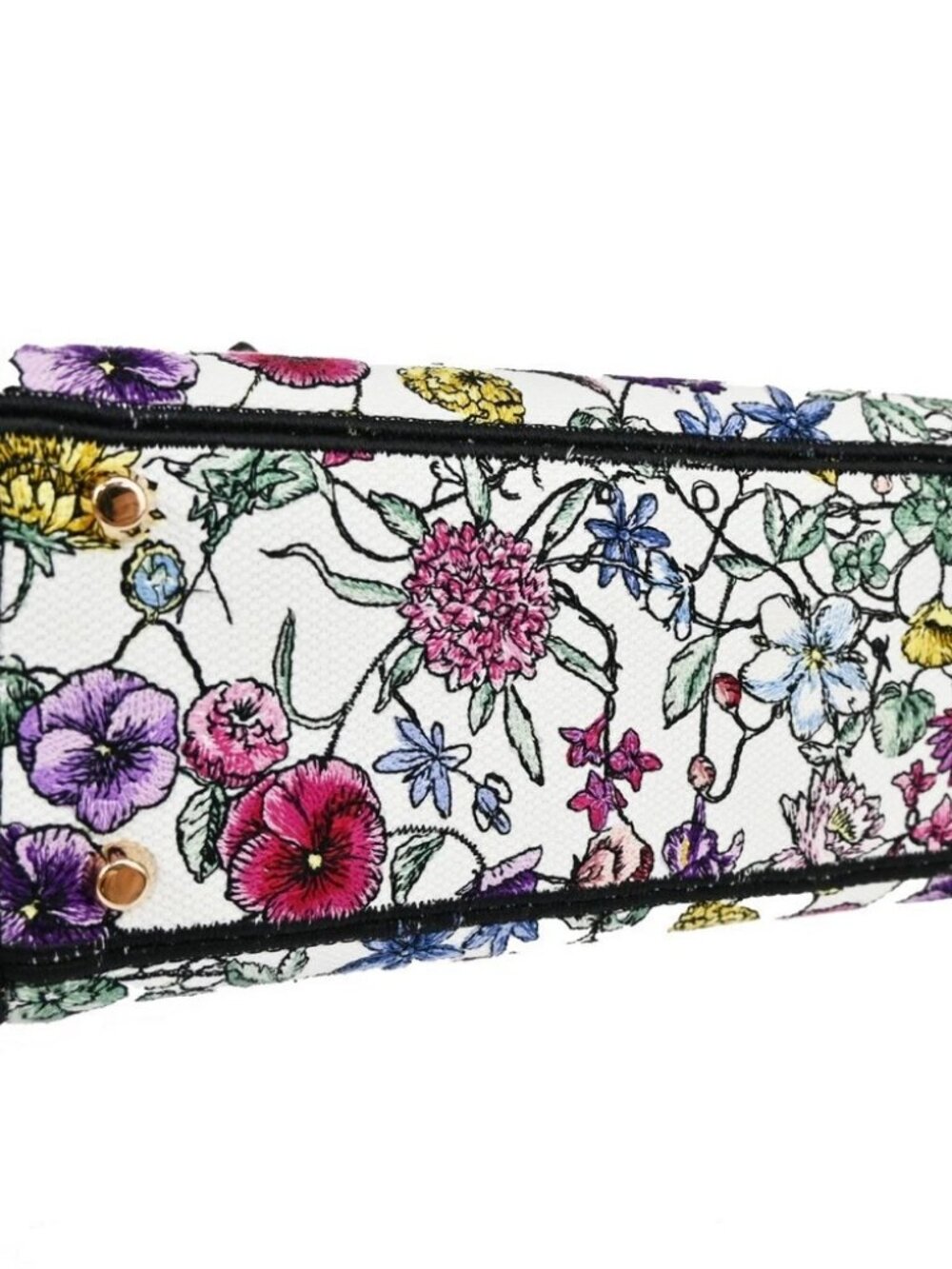 CHRISTIAN DIOR Lady D-Lite Florilegio Embroidery 2Way Hand Bag Canvas - Picture 5 of 15